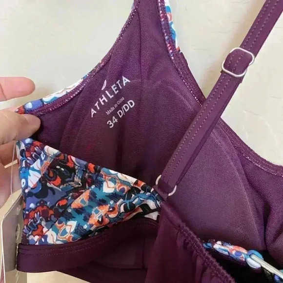 Athleta Geo Blousy Tankini Dress Size 34D/DD - Picture 6 of 13